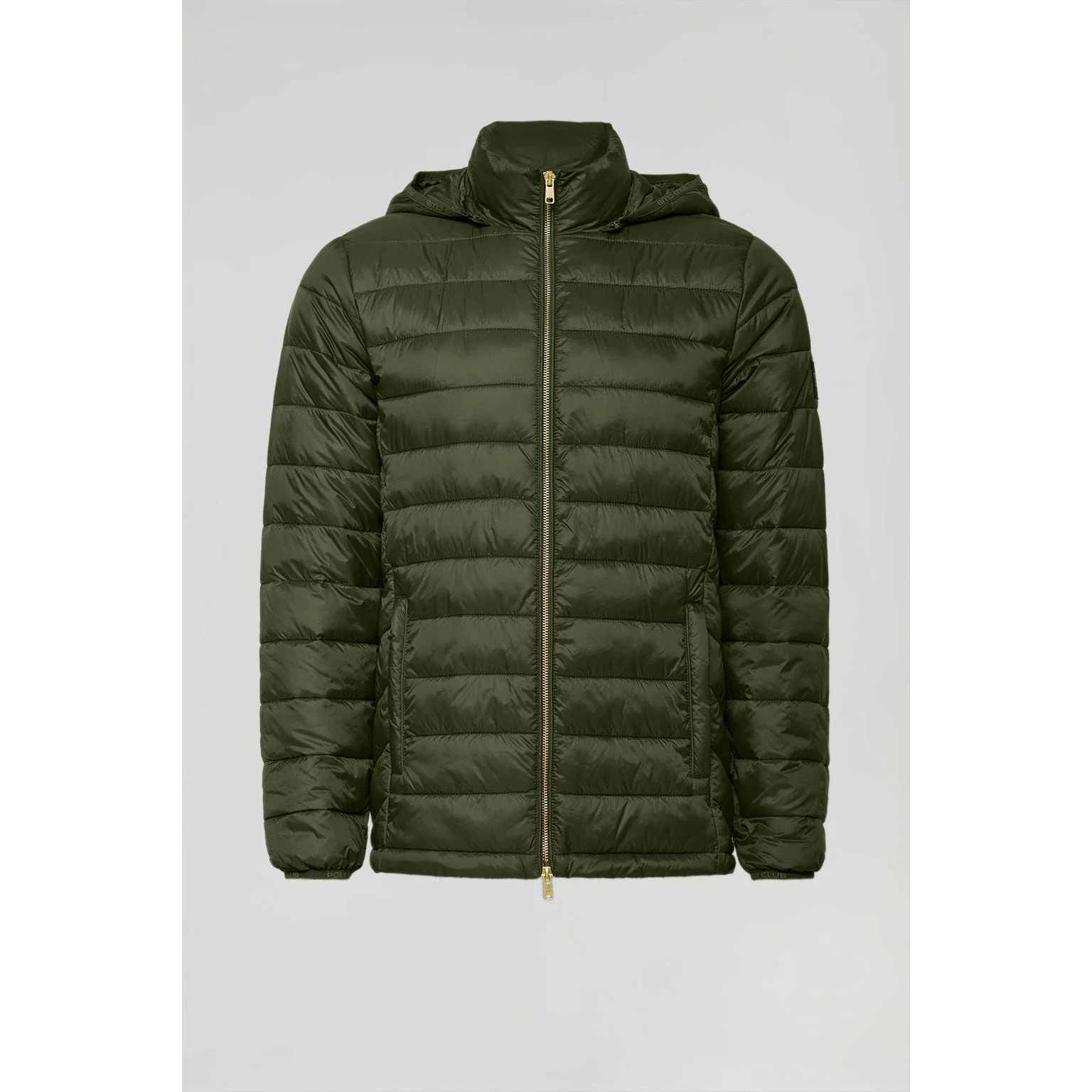 Chaqueta Charles ultralight verde con capucha y logotipo Polo Club