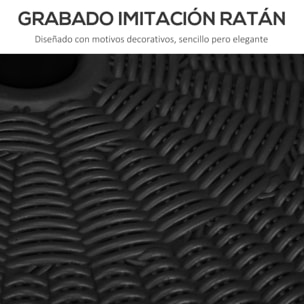 Base de Sombrilla Redondo Soporte para Parasol Rellenable de Agua 22 kg y Arena 29 kg para Poste de Parasol de Ø38/48 mm Superficie de Imitación de Ratán Ø51x36 cm Negro