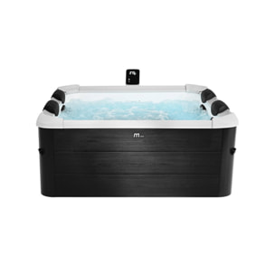 Spa rigide 6 places 180cm carré gris hydromassages, 4 coussins + bâche incluse OSLO PLUS AERO