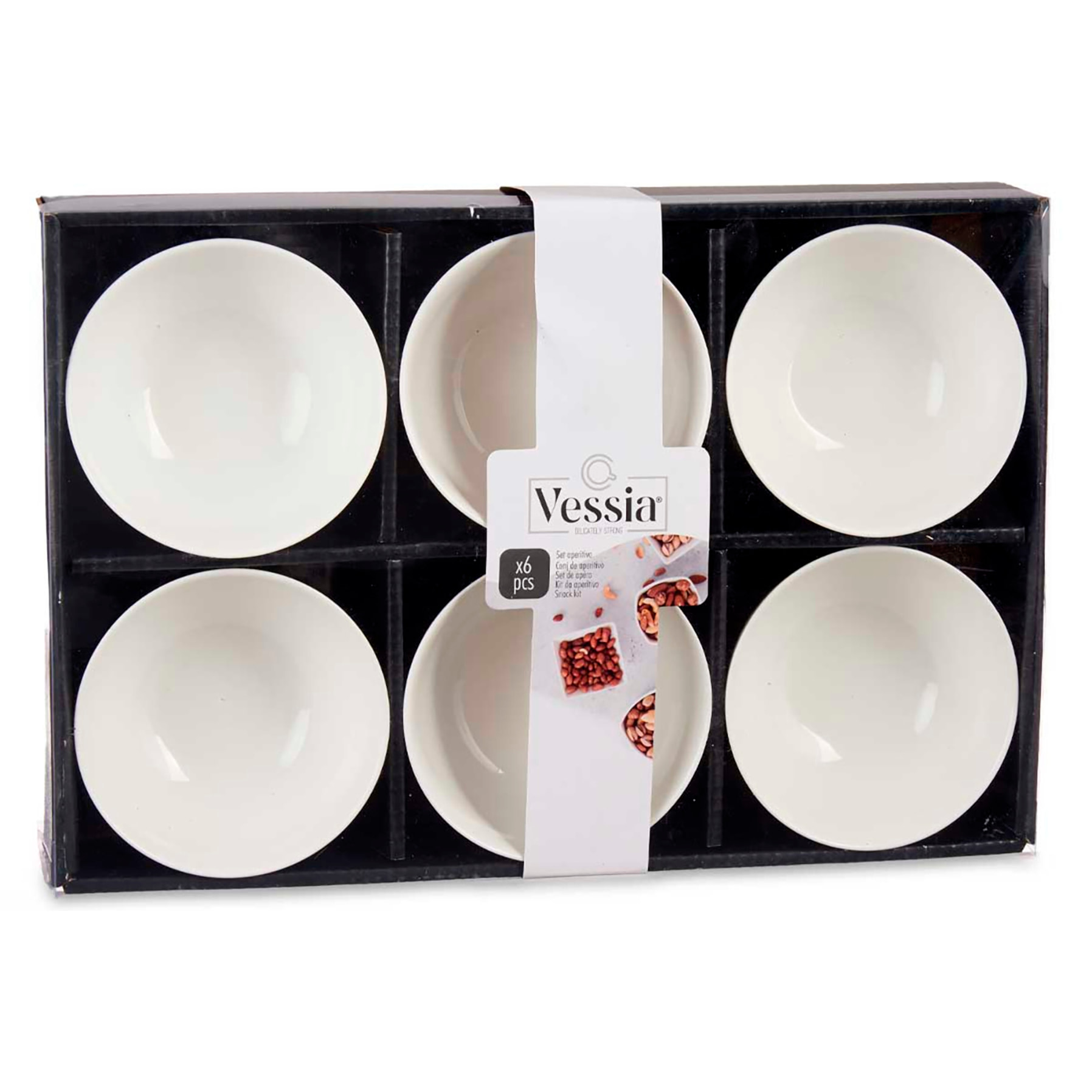 SET 6 CUENCOS PORCELANA BLANCA APERITIVO 10CM
