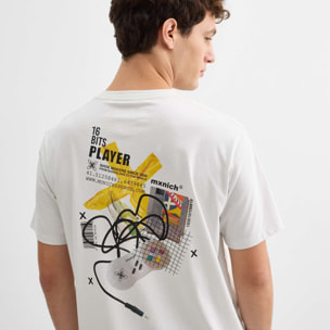 Camiseta oversize MUNICH streetwear de algodón orgánico blanca