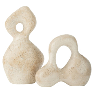 J-Line Figurine Abstraite Olina Ceramique Creme Large