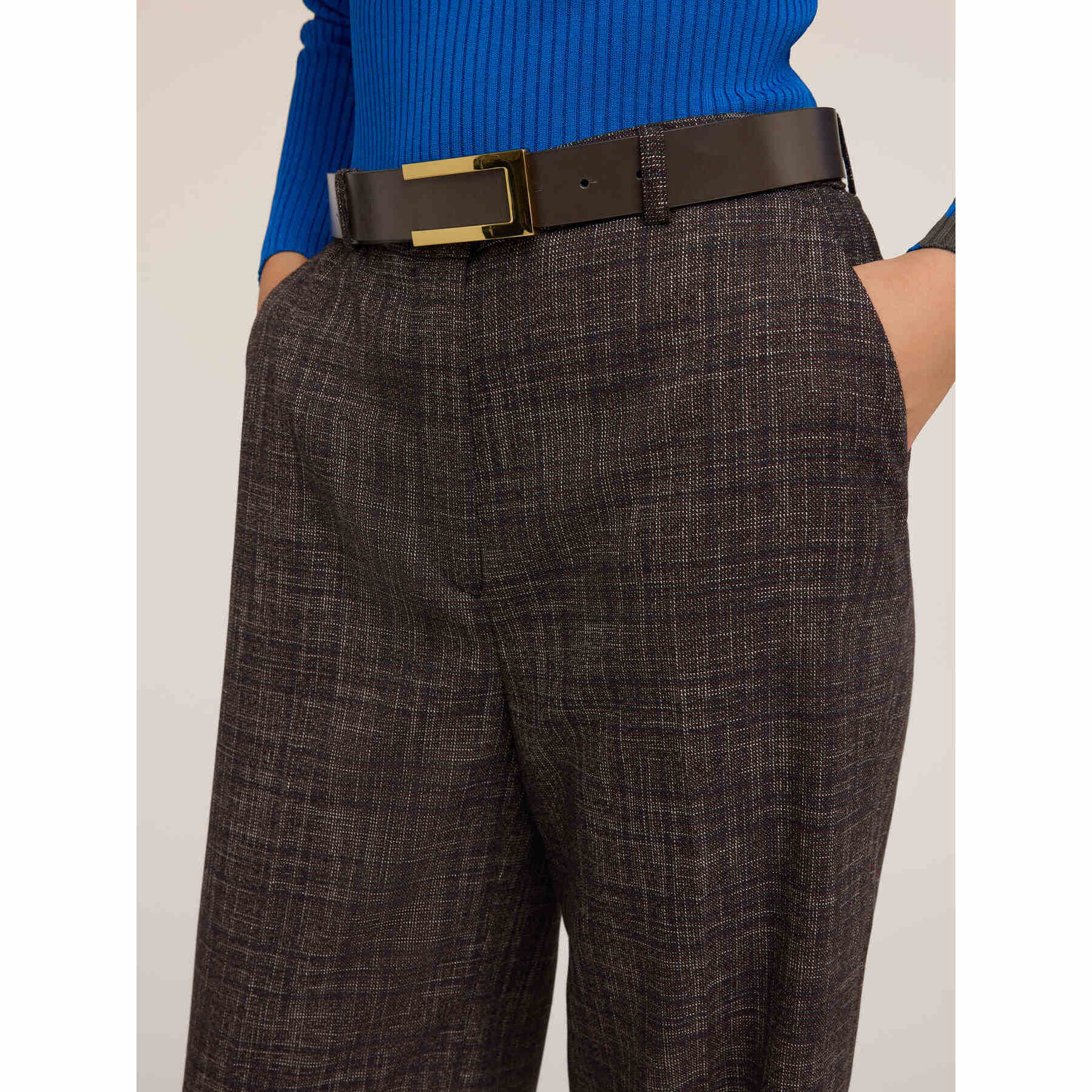 Motivi - Pantalones palazzo teñidos en hilo - Gris