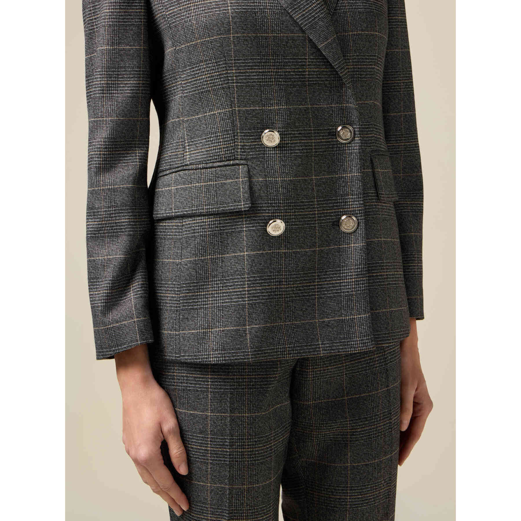 Oltre - Blazer check doppiopetto - Grigio