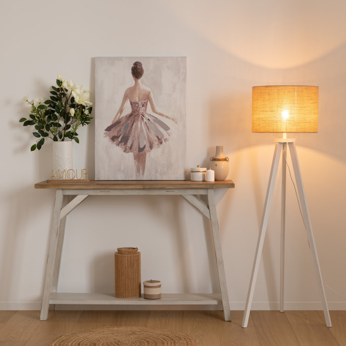 Lampadaire trépied "Elva" bois H143cm