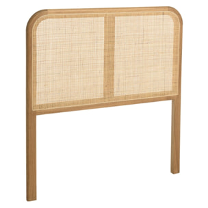 AMY - Tête de lit en bois de mindi et rotin naturel pour lits 80/90cm AMY