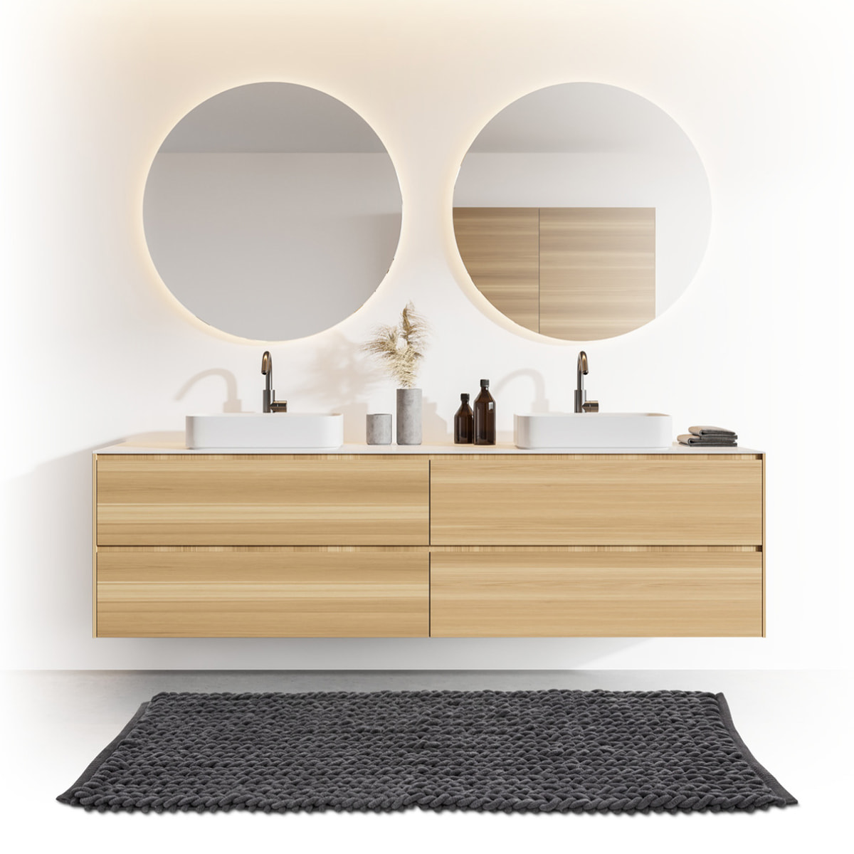 Tapis de bain 50x120 cm Noir khôl Colorama