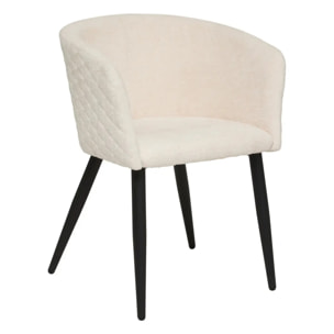 Fauteuil "Marlo" ivoire L55xp55xH76cm