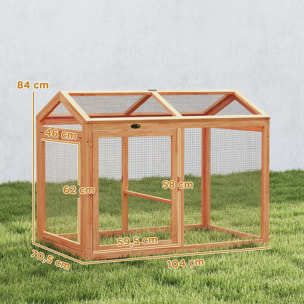 Poulailler modulable enclos extérieur pour 2 poules bois pré-huilé