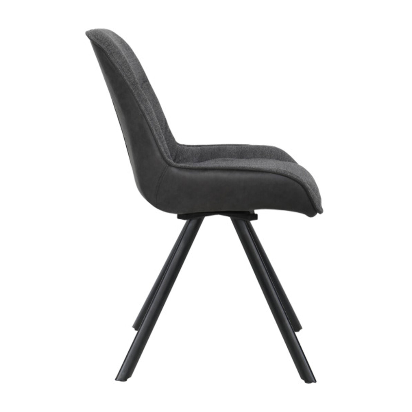 Chaise rotative 180° en tissu microfibre et pieds en métal - GABIN
