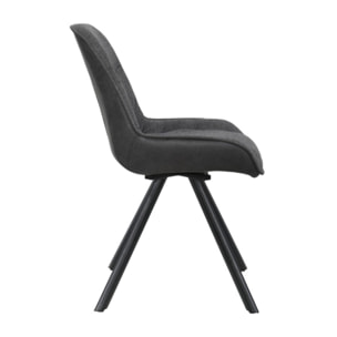 Chaise rotative 180° en tissu microfibre et pieds en métal - GABIN
