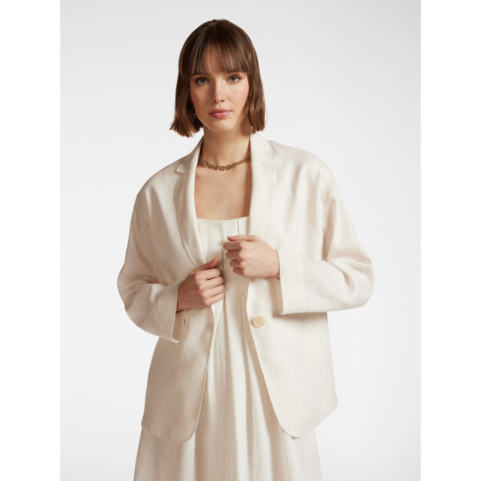 Elena Mirò - Americana de lino - Blanco