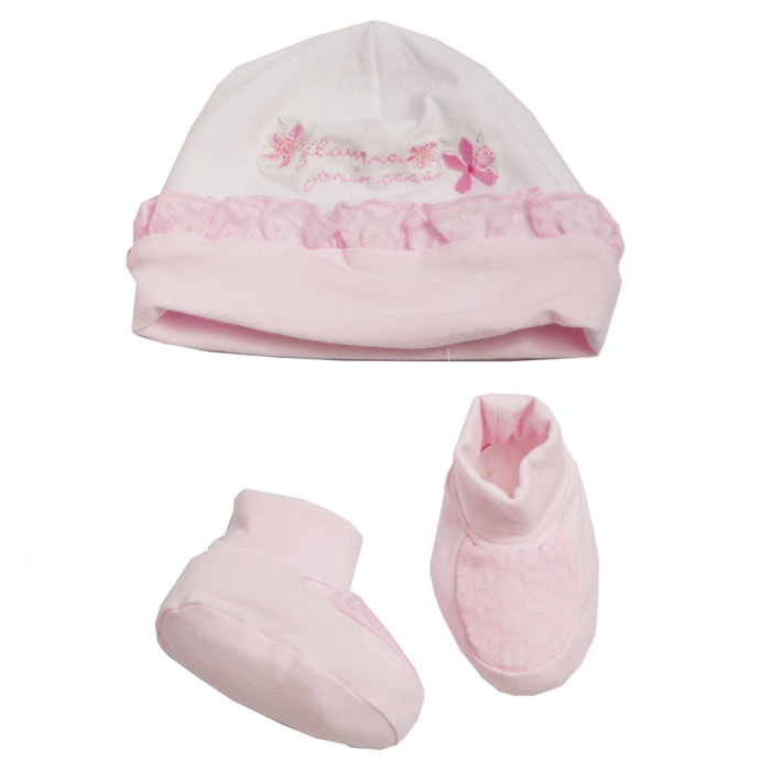 Ellepi Set Cappellino e Scarpine Neonata Rosa Lei Ellepi Rosa