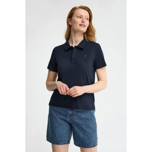 Polo blu marino in tessuto jersey con ricamo Rigby Go