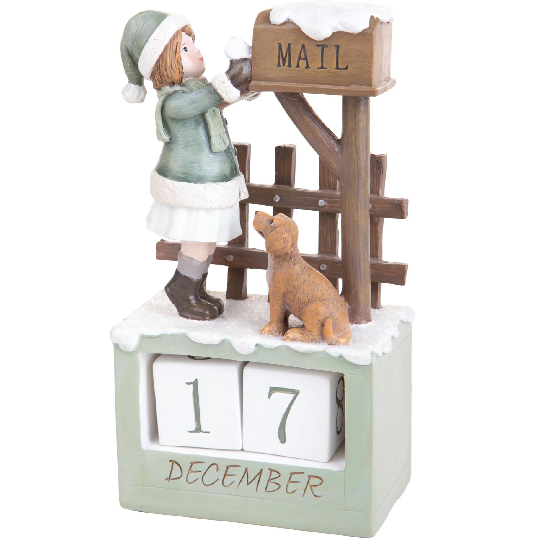 Calendario 22,5 Cm con Bimba e Cane - Pezzi 1 - Colore:Verde - Bianchi Dino - -