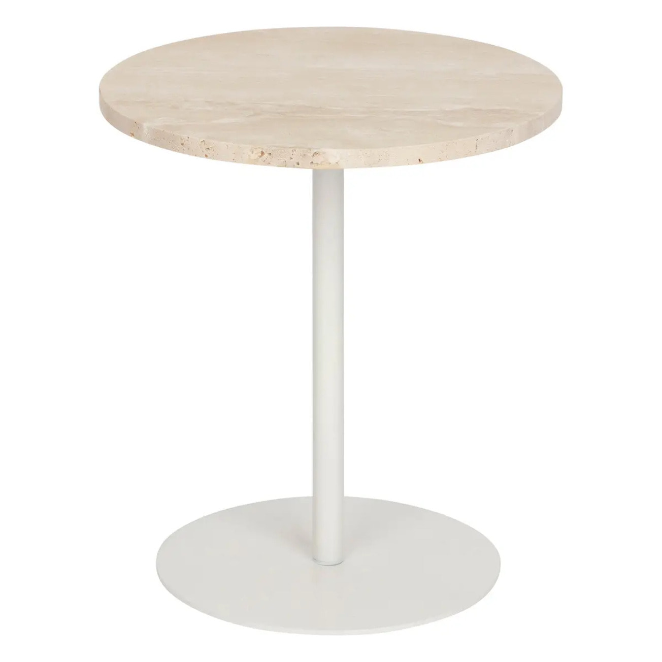 Table d'appoint Celen travertin blanc 40x45cm