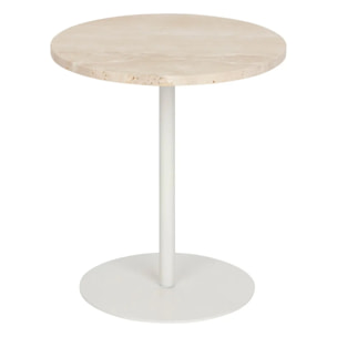 Table d'appoint Celen travertin blanc 40x45cm