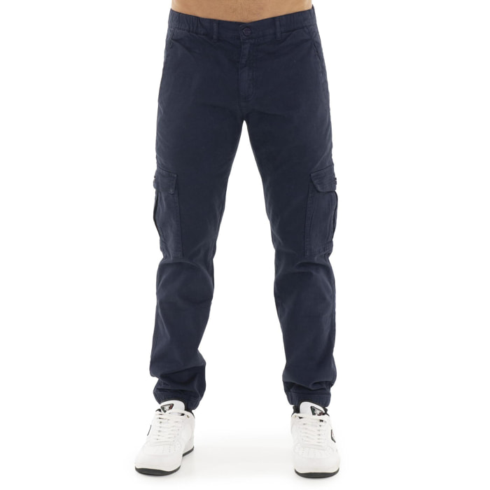 Pantalón cargo hombre Leone 1947 Apparel Soft Basic puños elásticos bolsillos