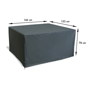 OCEANE-LUNCH - Housse de protection pour table de jardin en polyester gris