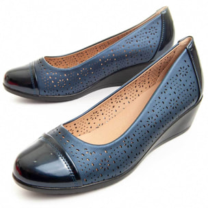 Zapato de cuña - Azul - Altura: 4 cm