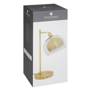 Lampe "Rivi" verre métal doré H48cm
