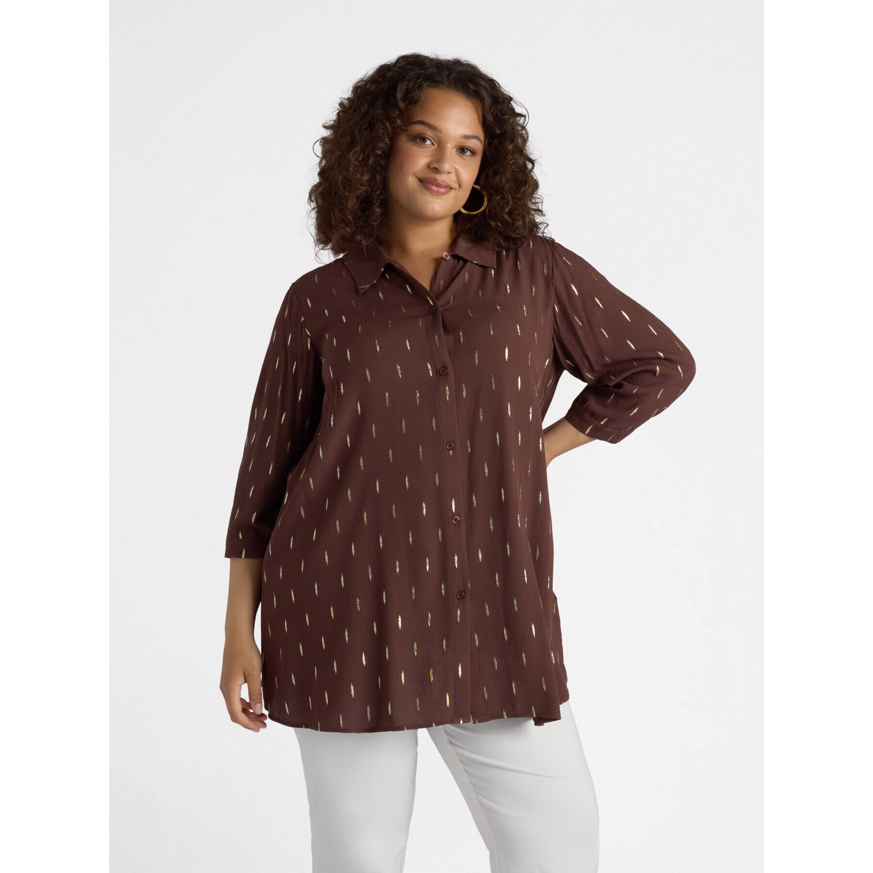 Fiorella Rubino - Camicia lurex - Marrone