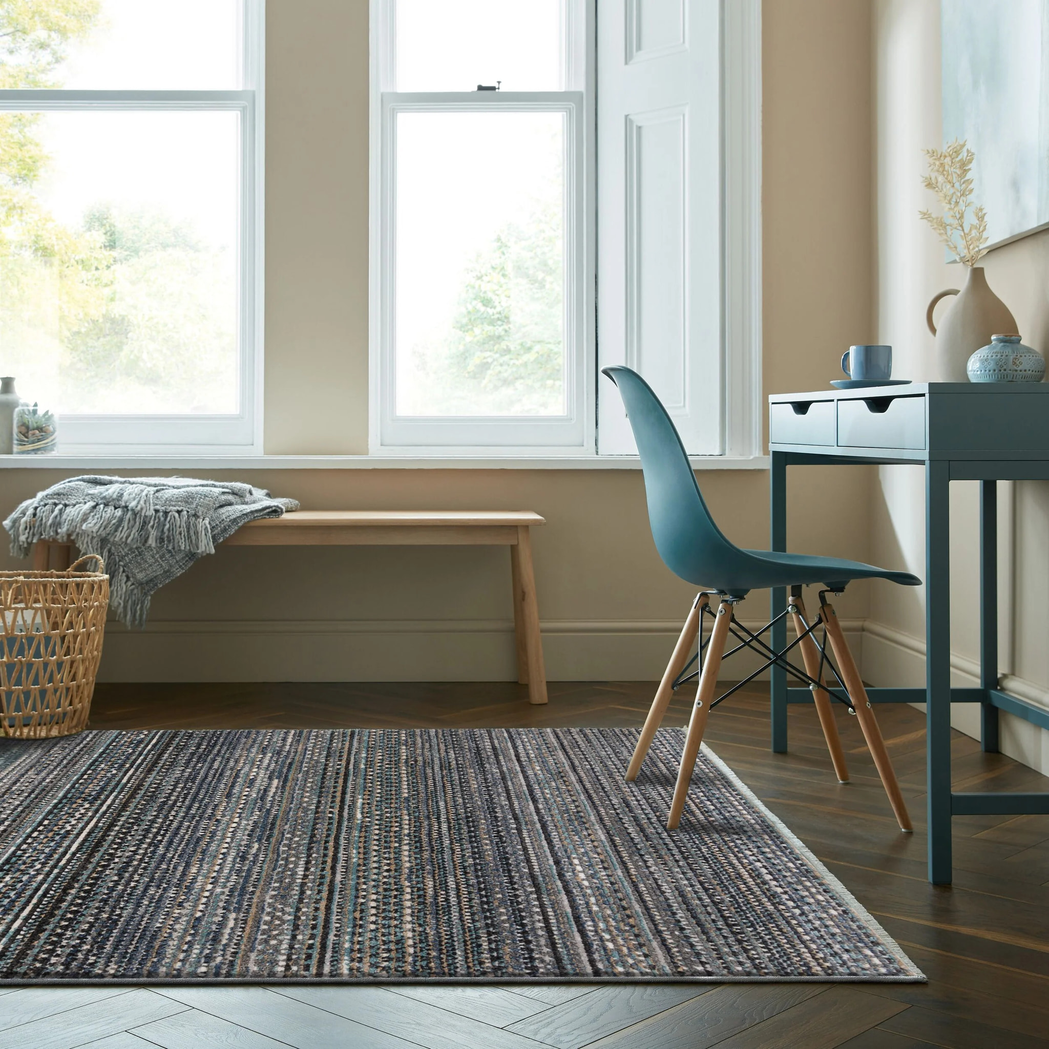 Tapis carré CAMINO Bleu