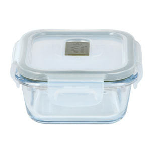 Hermético cuadrado transparente vidrio borosilicato con tapa hermética