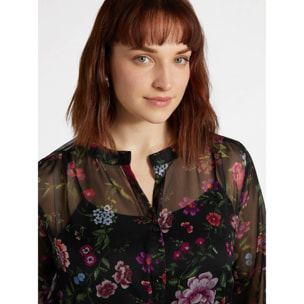 Fiorella Rubino - Camicia lunga floreale - Nero