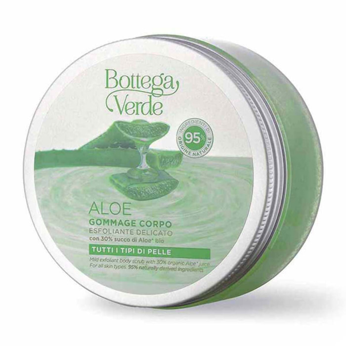 ALOE - Exfoliante corporal - exfoliante delicado - con el 30 % zumo de Aloe* ecológico (200 ml) - todo tipo de pieles