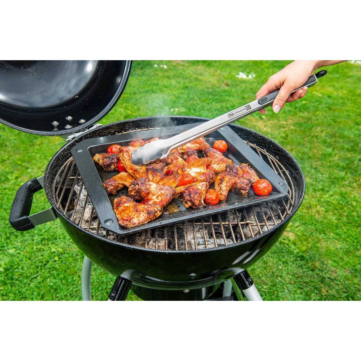 Lot de 3 plats de cuisson en acier émaillé 40 x 34 cm, 21 x 12 cm, 28 x 33 cm FM Professional Barbecue