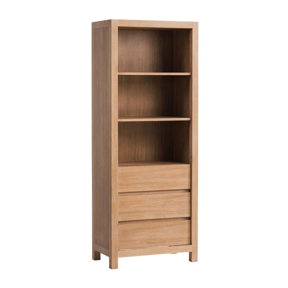 Étagère Maya -bois massif d'acacia et panneau de mdf-couleur antique 70 x 180 x 40 cm