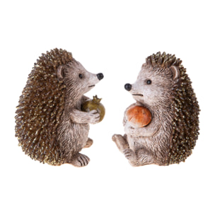 Ricci con Frutto E Funghetto - Pezzi 2 - 8,5xH10x7,5cm - Bianchi Dino SpA