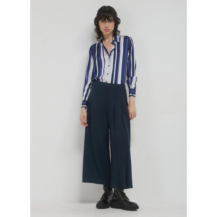 Pantalone culotte con pieghe