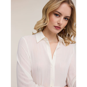 Motivi - Camisa de gasa fil coupé - Blanco