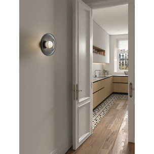 LEDS C4 Trip Glass - Aplique de Pared Interior E14 Aluminio Negro y Cristal