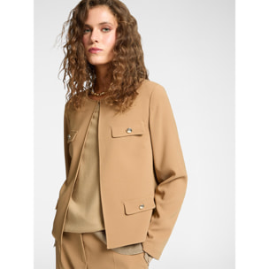 Elena Mirò - Giacca corta girocollo - Beige