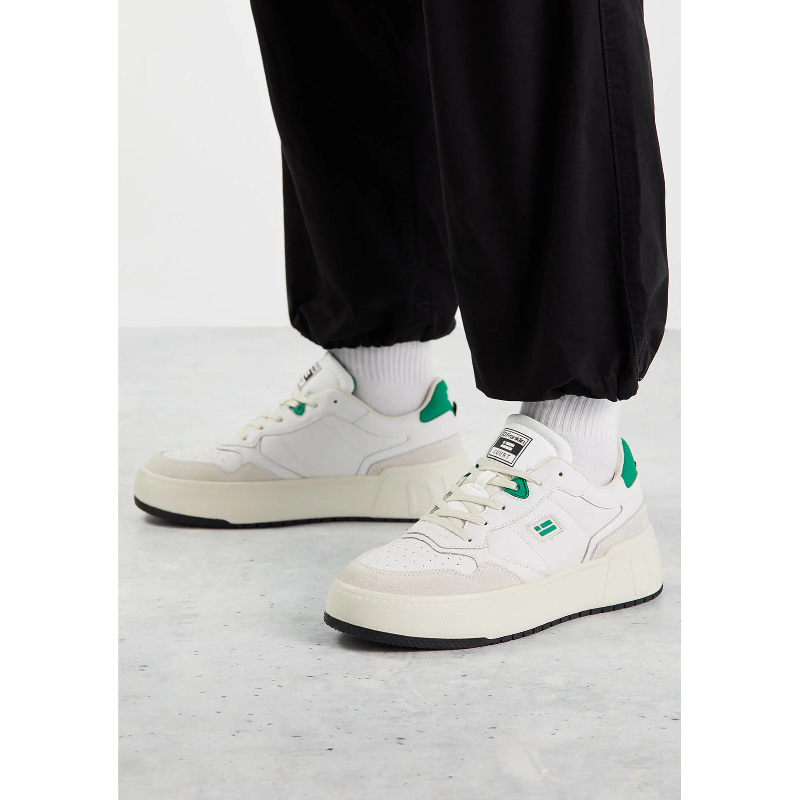 Zapatillas Casual Hombre Court Flag Basic Blanco / Verde D.Franklin