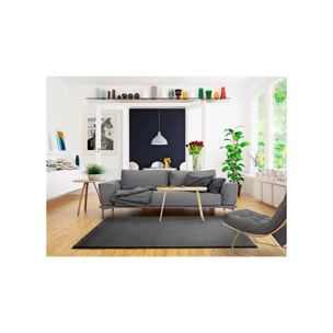 BERNA Alfombra lisa de pelo corto gris, varias medidas disponibles.