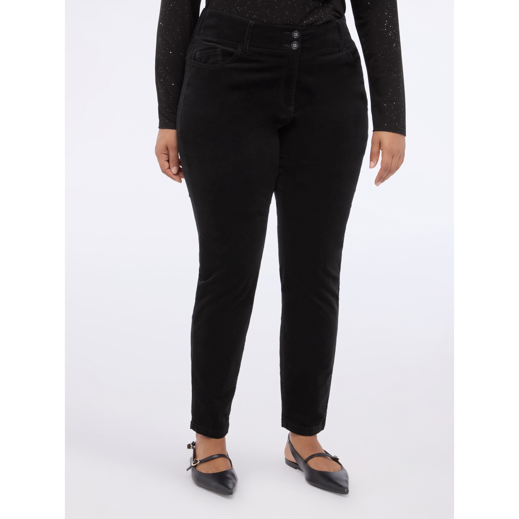 Fiorella Rubino - Pantalones skinny de terciopelo - Negro