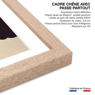 Affiche enfant coup de balai  Affiche + cadre en bois - Chêne