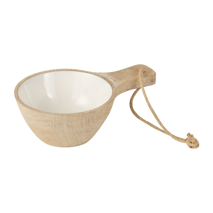 J-Line bol - bois - naturel/blanc