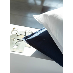 Paire de Lot de 2 taies d'oreiller Percale de coton 80fils Blanc