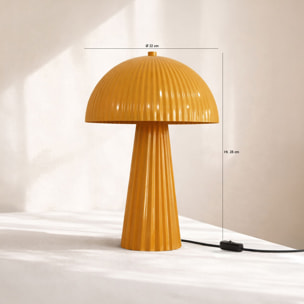 Lampe en métal strié safran THALIA