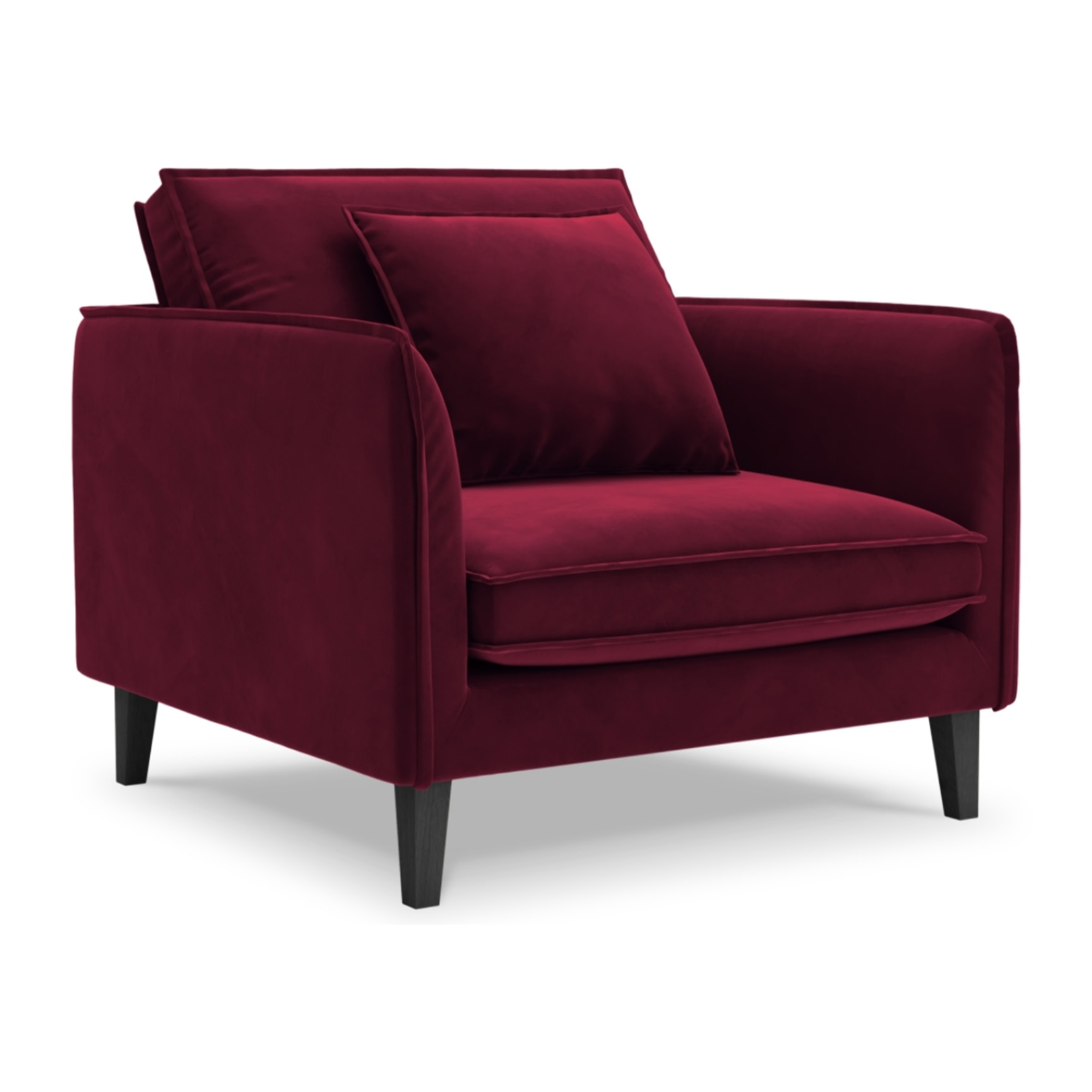 Fauteuil xl "Provence" en velours rouge foncé