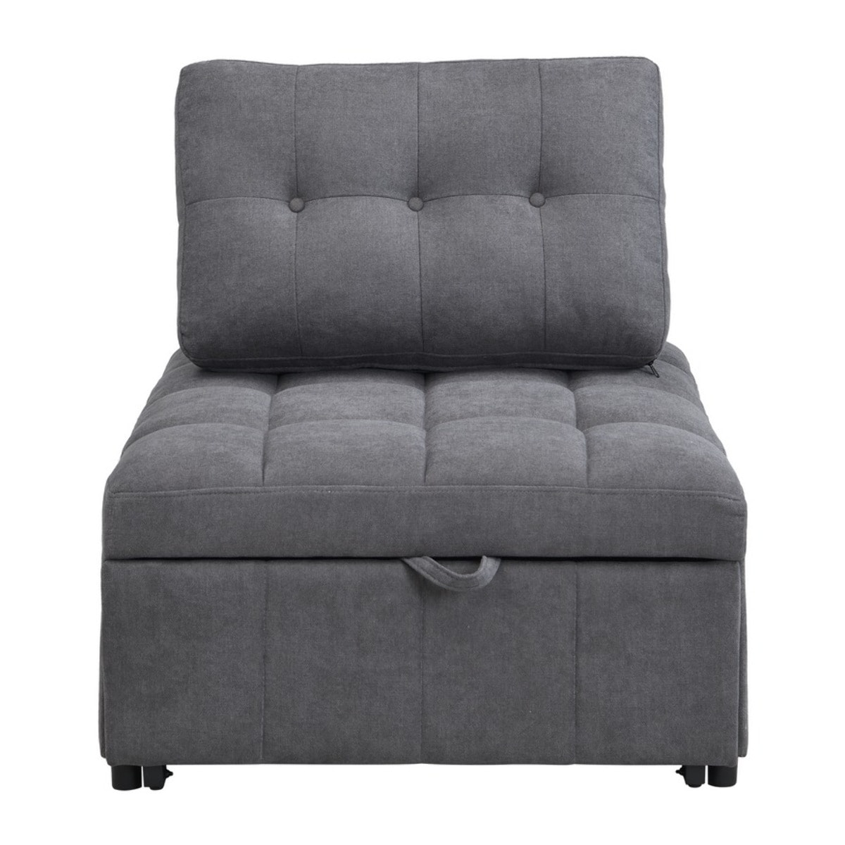 Poltrona letto singolo salvaspazio in tessuto grigio scuro - Orleans