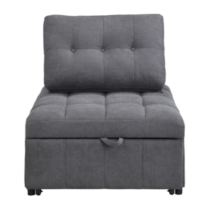 Poltrona letto singolo salvaspazio in tessuto grigio scuro - Orleans