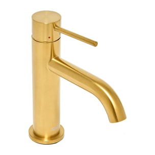 Aurum mitigeur lavabo sur pied 16,5 cm, à levier, sans vidage, or brossé (SATBAUR271BG)