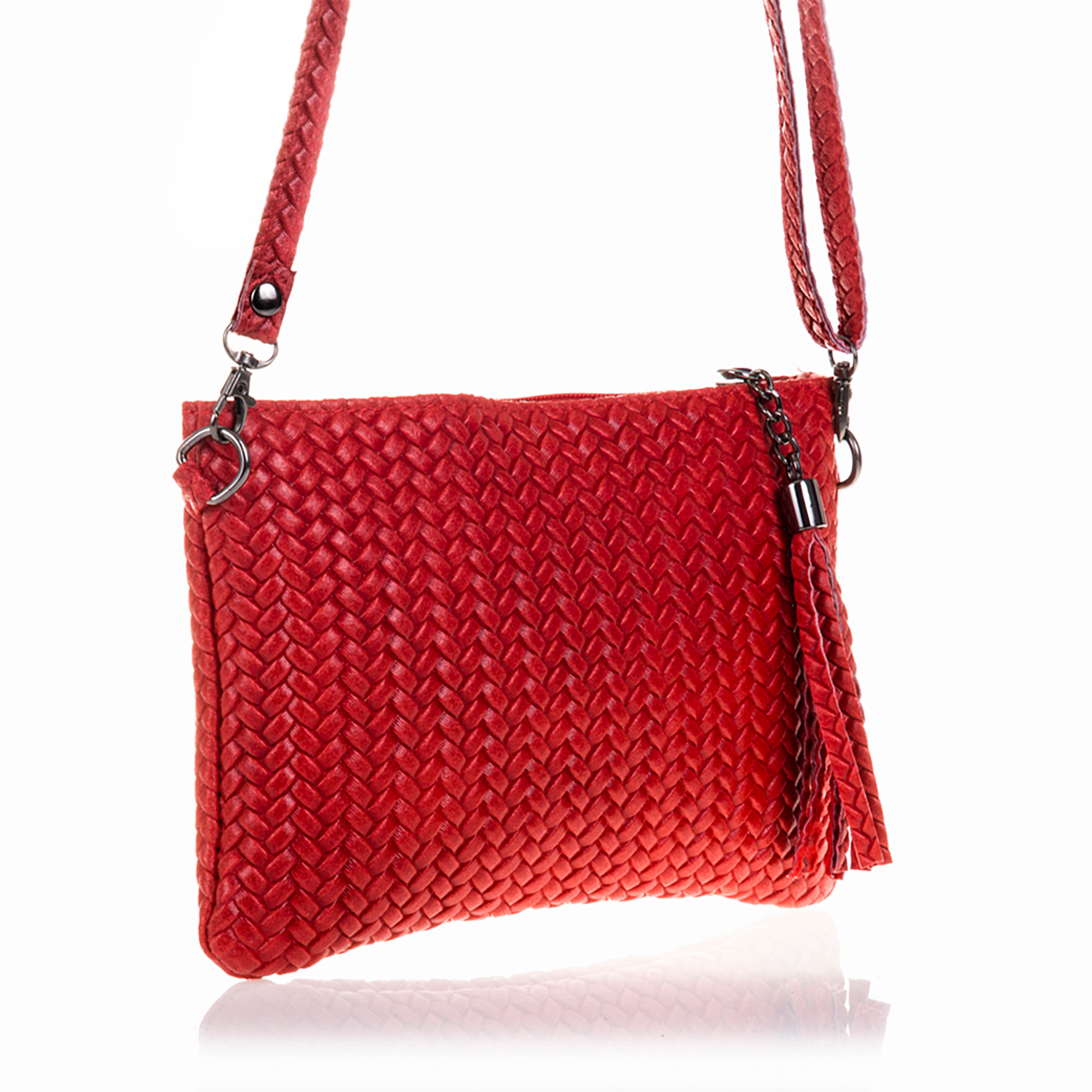 Oleggio Borsa a tracolla Donna.Pelle autentica Camoscio Inciso Spiga