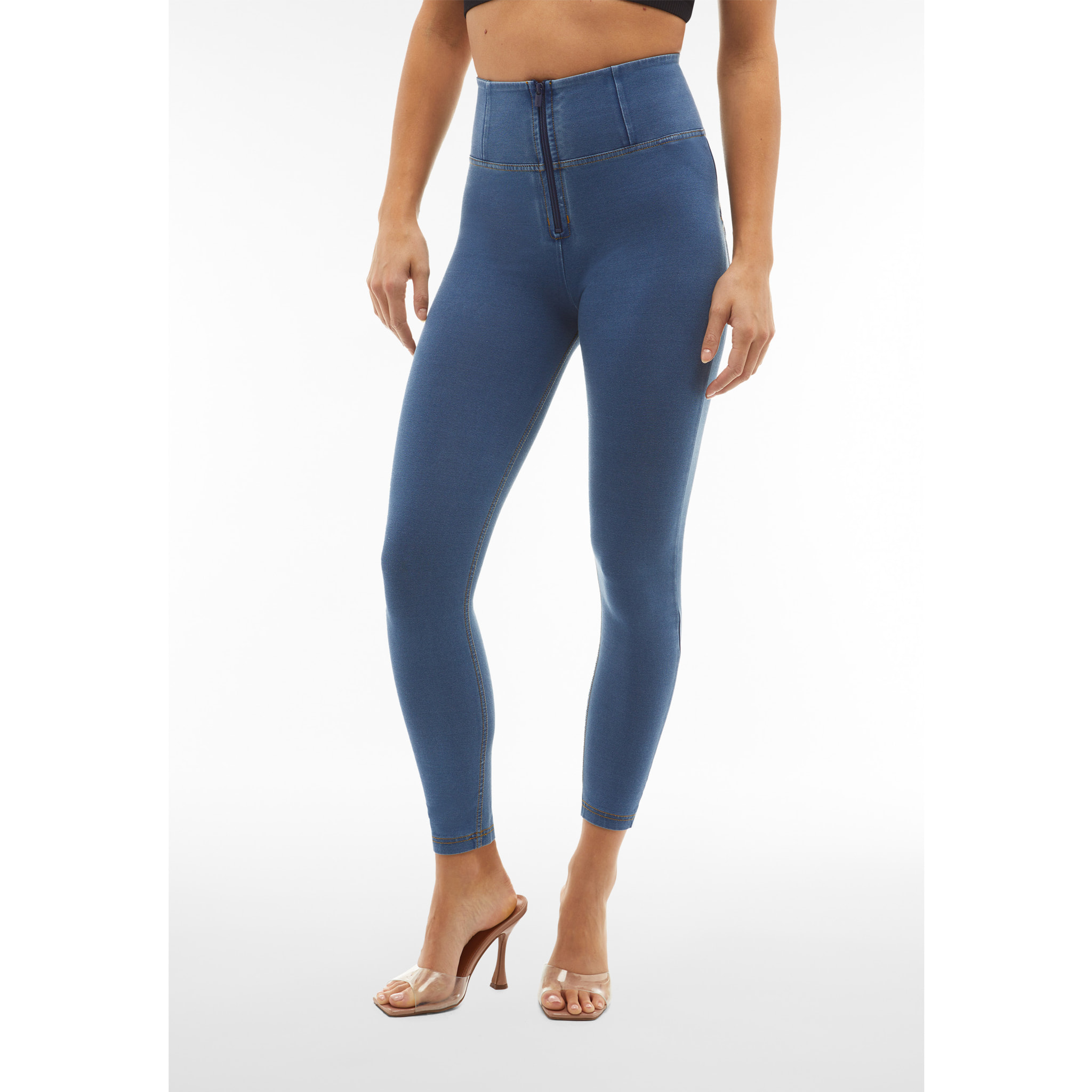 Jeggings push up WR.UP® 7/8 superskinny vita alta con zip